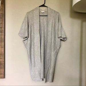Grey Short Sleeve Sweater Cardigan